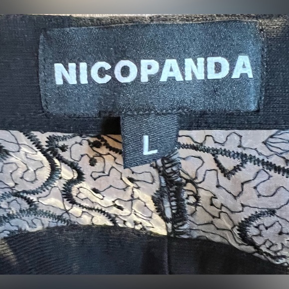 Nicopanda black jogger with see through and harness detail, size L - Picture 6 of 6